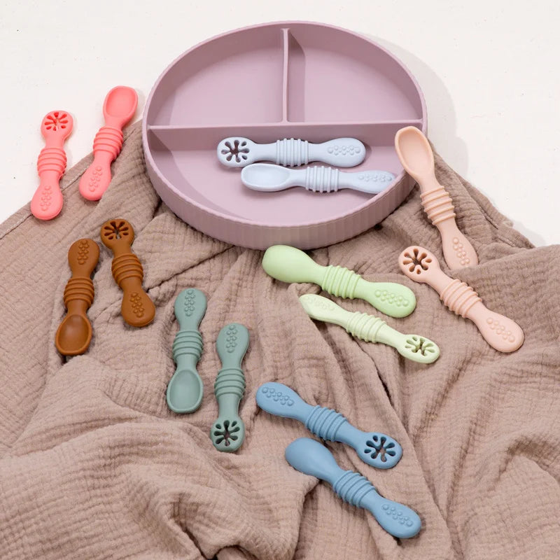 Conjunto de Colheres de Silicone para Bebês