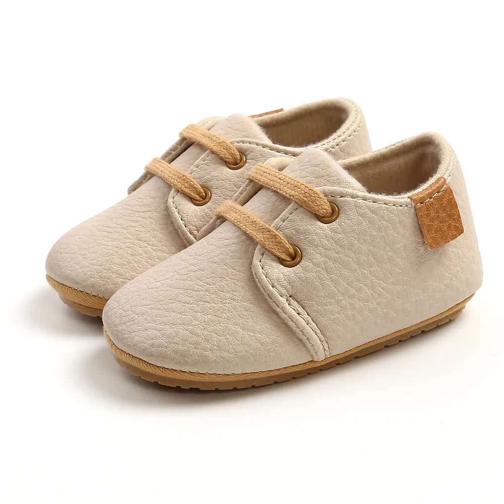 Mocassins Antiderrapantes para Bebês - Estilo Retrô