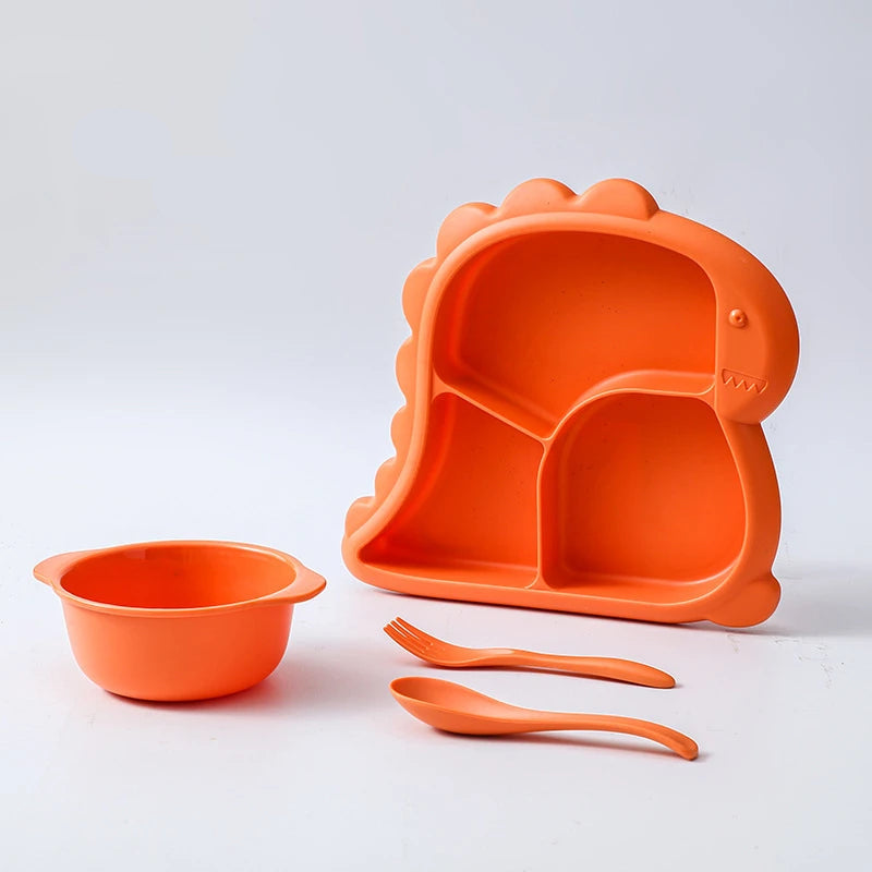 Conjunto Infantil de Jantar Dinossauro - Tigela e Talheres