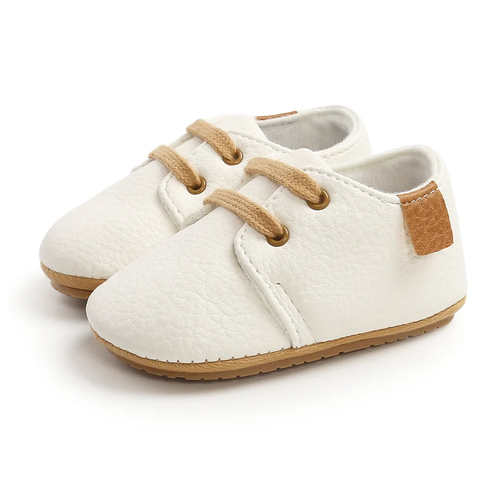 Mocassins Antiderrapantes para Bebês - Estilo Retrô