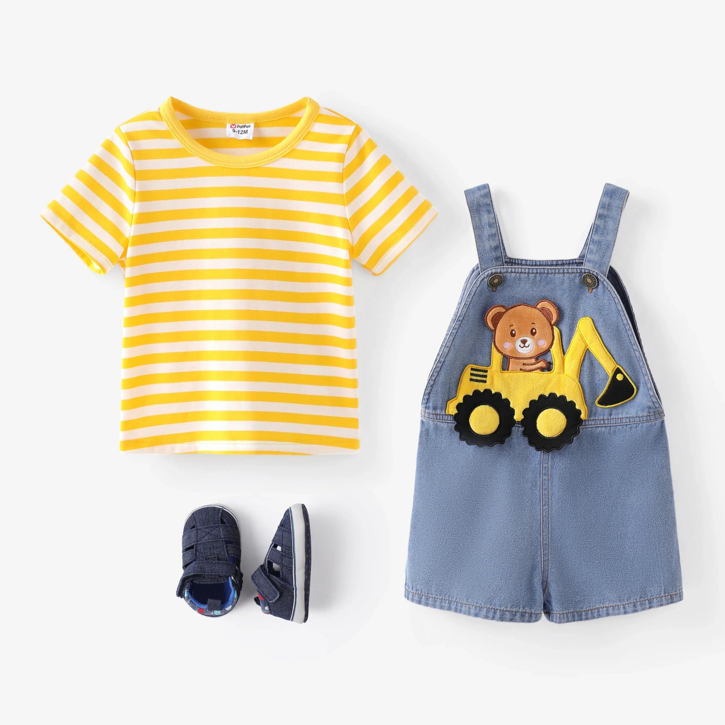 Conjunto Infantil Macacão Jeans com Urso Divertido