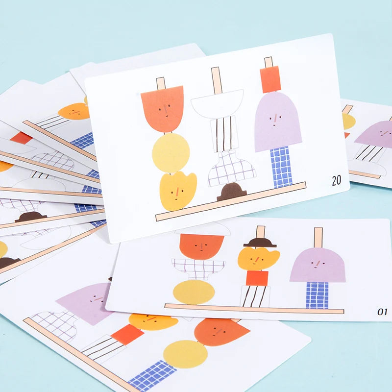 Blocos de Madeira Criativos Montessori 3D para Crianças