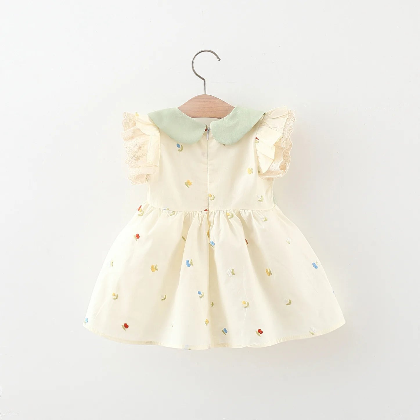 Vestido de Verão com Laço Bordado para Bebês