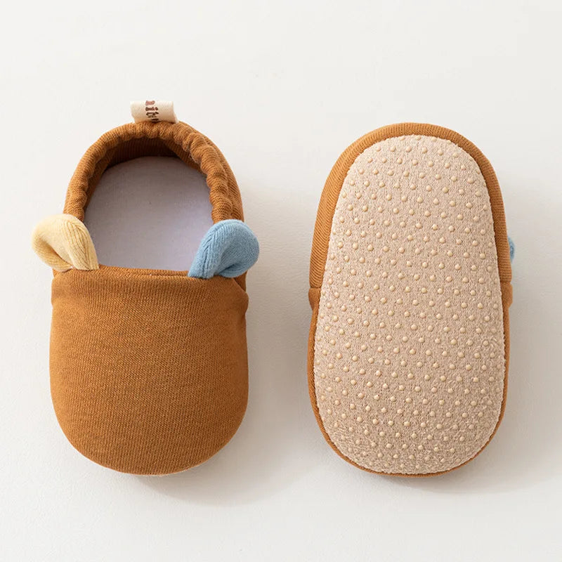 Nova primavera outono dos desenhos animados do bebê prewalker 0-2y criança bonito macio antiderrapante sapato infantil cor sólida sapatos de chão