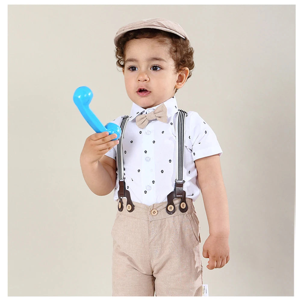 Recém-nascido Bebê Menino Vestuário Terno, Bonito Romper Bow Set, Aniversário Festival Presente, Macacão Chapéu, Criança Meninos, Vestido De Roupa De Casamento, Quente