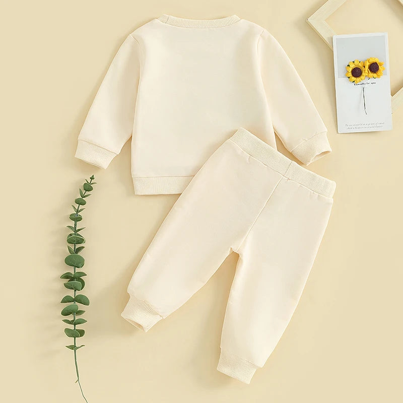 Roupas de bebê menina recém-nascido outono inverno roupas amor impressão manga longa moletons tops calças conjunto 0-24 meses