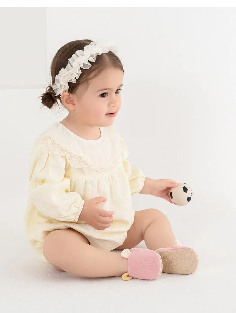 Nova primavera outono dos desenhos animados do bebê prewalker 0-2y criança bonito macio antiderrapante sapato infantil cor sólida sapatos de chão