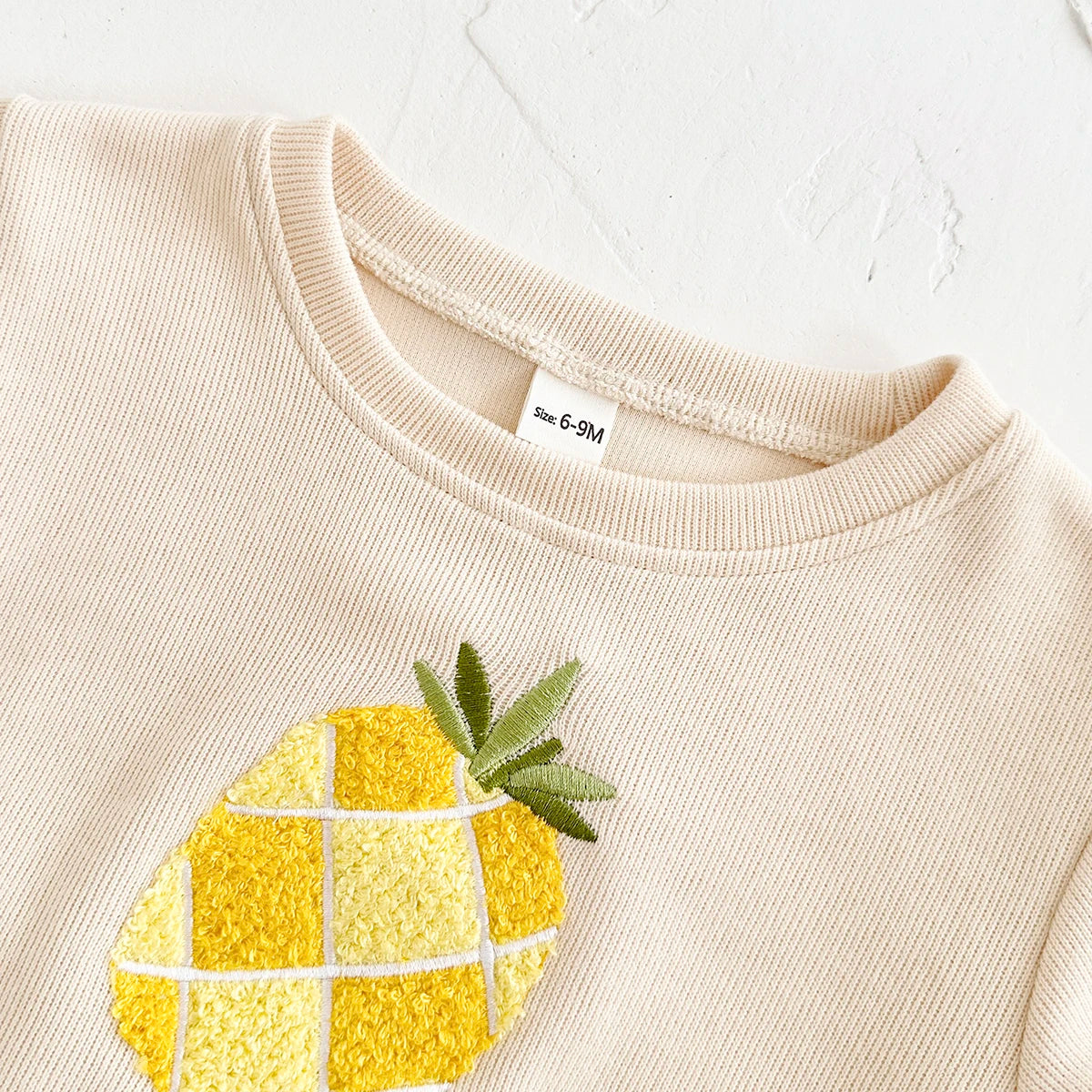 3 pçs roupas infantis menino outono conjunto de roupa do bebê gir terno frutas bordado topos + calças algodão puro listrado macio + faixa de cabelo do bebê