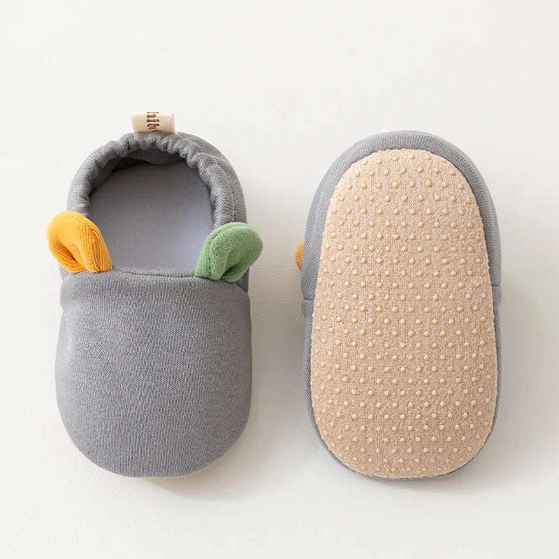 Nova primavera outono dos desenhos animados do bebê prewalker 0-2y criança bonito macio antiderrapante sapato infantil cor sólida sapatos de chão