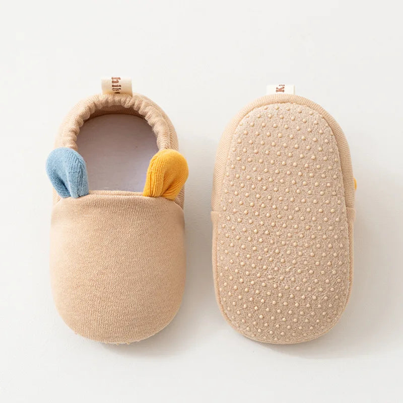 Nova primavera outono dos desenhos animados do bebê prewalker 0-2y criança bonito macio antiderrapante sapato infantil cor sólida sapatos de chão