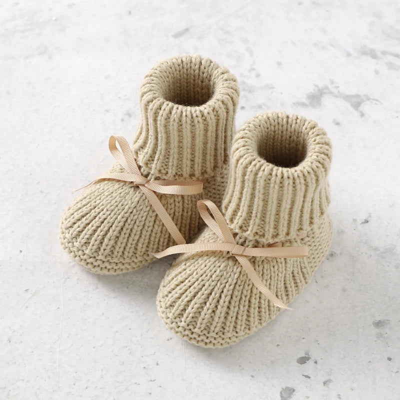 Sapatos de bebê moda cor sólida malha recém-nascido infantil meninos meninas borboleta-nó botas sola macia crianças primeiro walker calçado