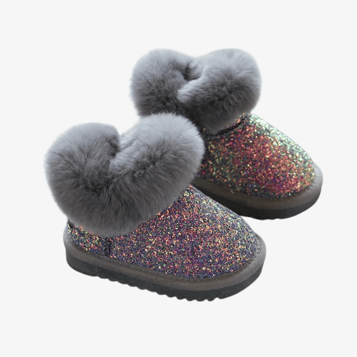 Botas de neve de inverno para bebês meninas moda bling lantejoulas botas quentes infantis de pelúcia sapatos macios para crianças pequenas