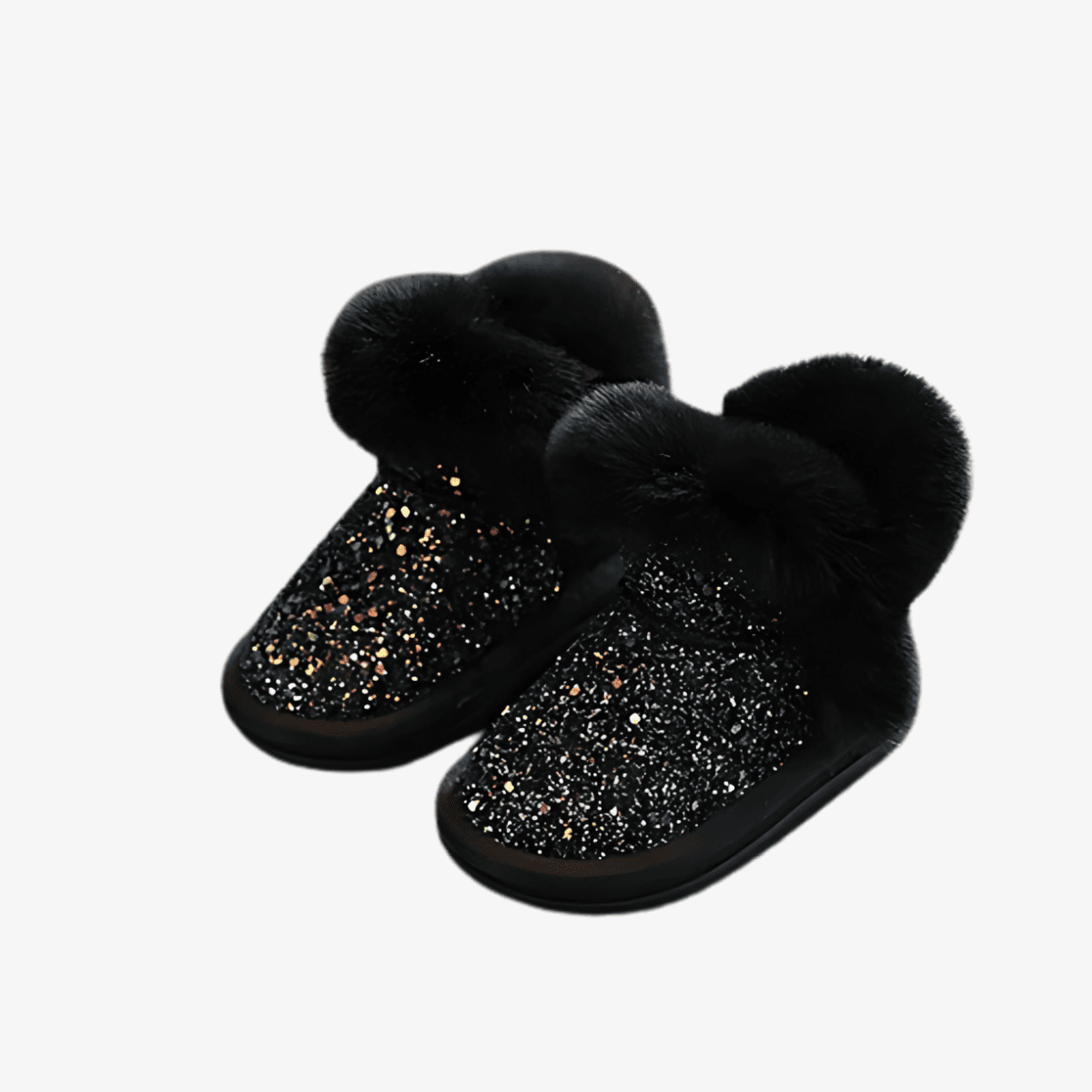 Botas de neve de inverno para bebês meninas moda bling lantejoulas botas quentes infantis de pelúcia sapatos macios para crianças pequenas