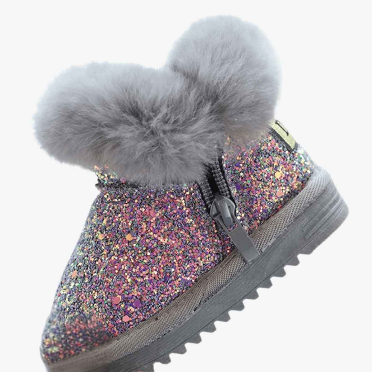 Botas de neve de inverno para bebês meninas moda bling lantejoulas botas quentes infantis de pelúcia sapatos macios para crianças pequenas