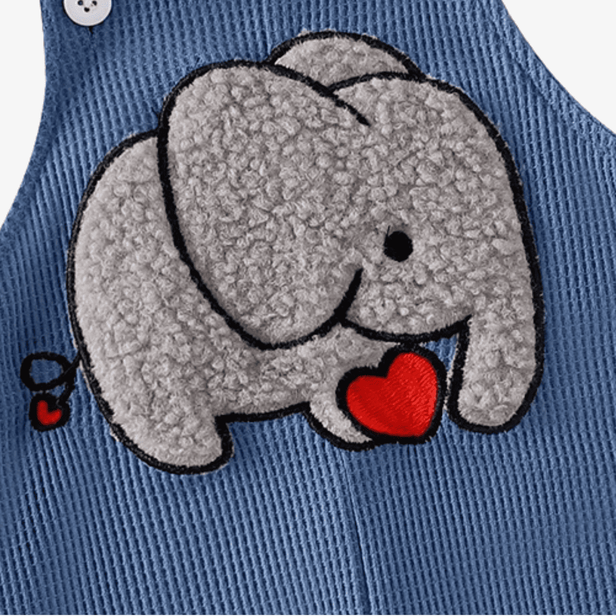 Macacão Bebê com Touca e Bordado de Elefante