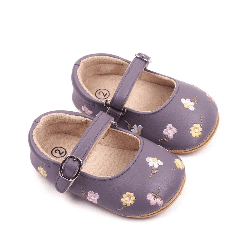 Sandália Infantil Feminina Flor Bordada