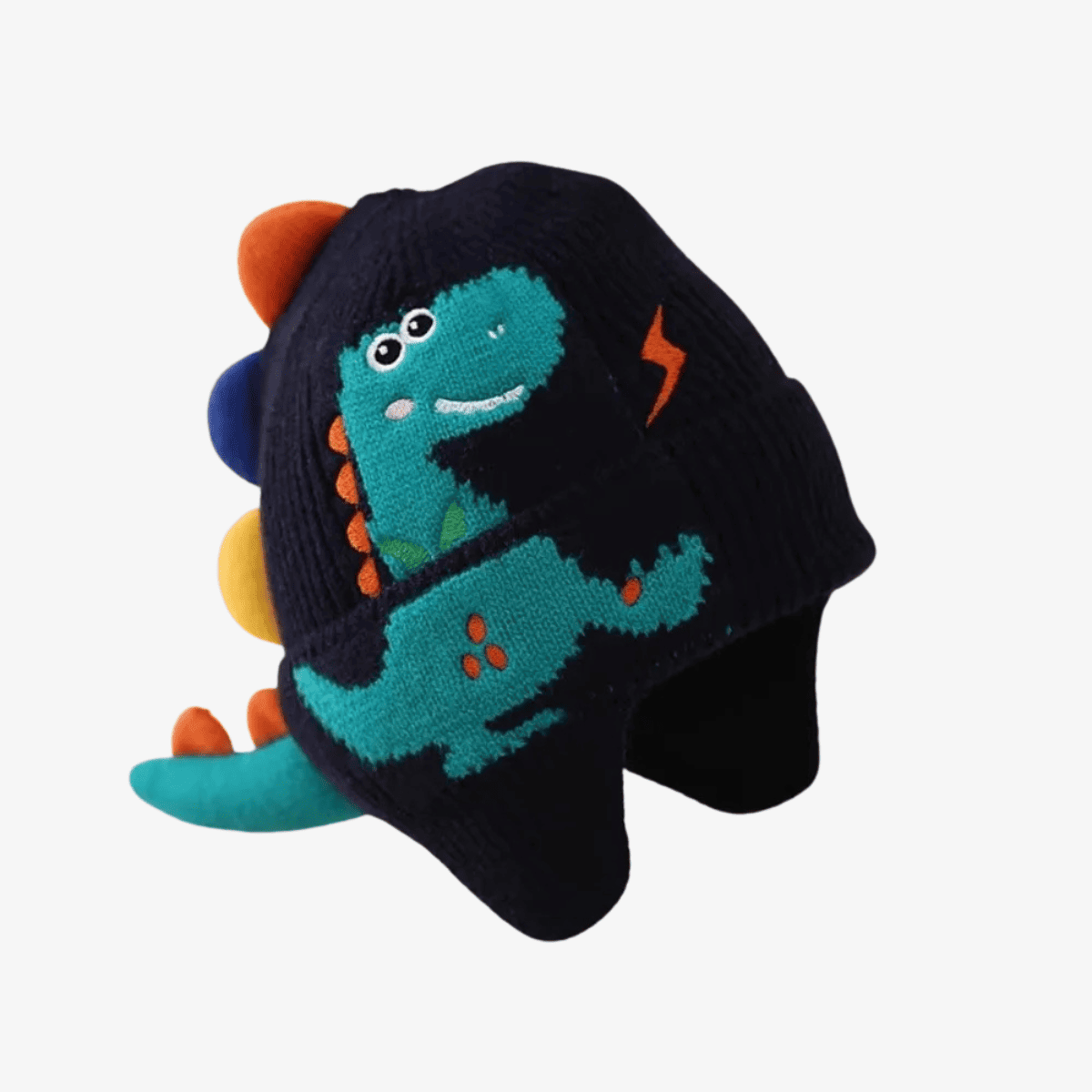 Novo 3d dinossauro malha boné à prova de vento quente crianças earmuffs boné de inverno