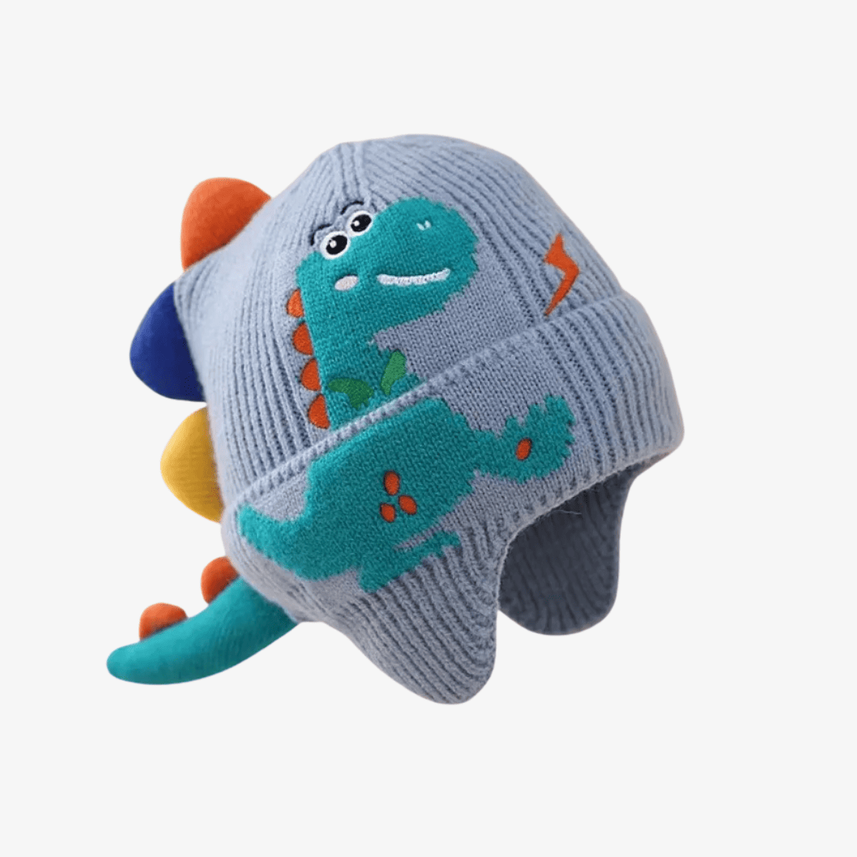 Novo 3d dinossauro malha boné à prova de vento quente crianças earmuffs boné de inverno