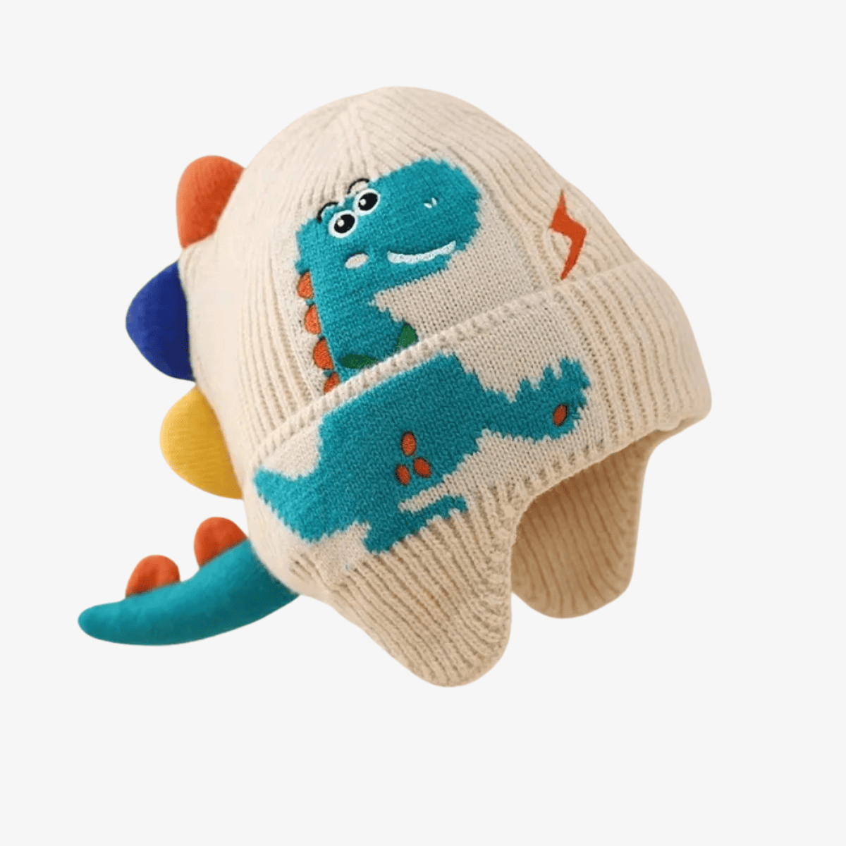 Novo 3d dinossauro malha boné à prova de vento quente crianças earmuffs boné de inverno